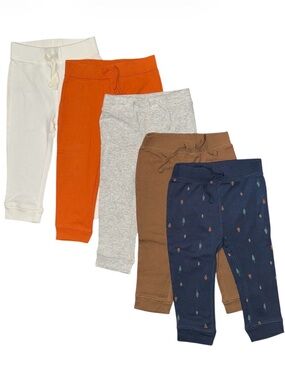 Kids Cotton Jogger Pull On Pants in Harvest Colours 5-pack